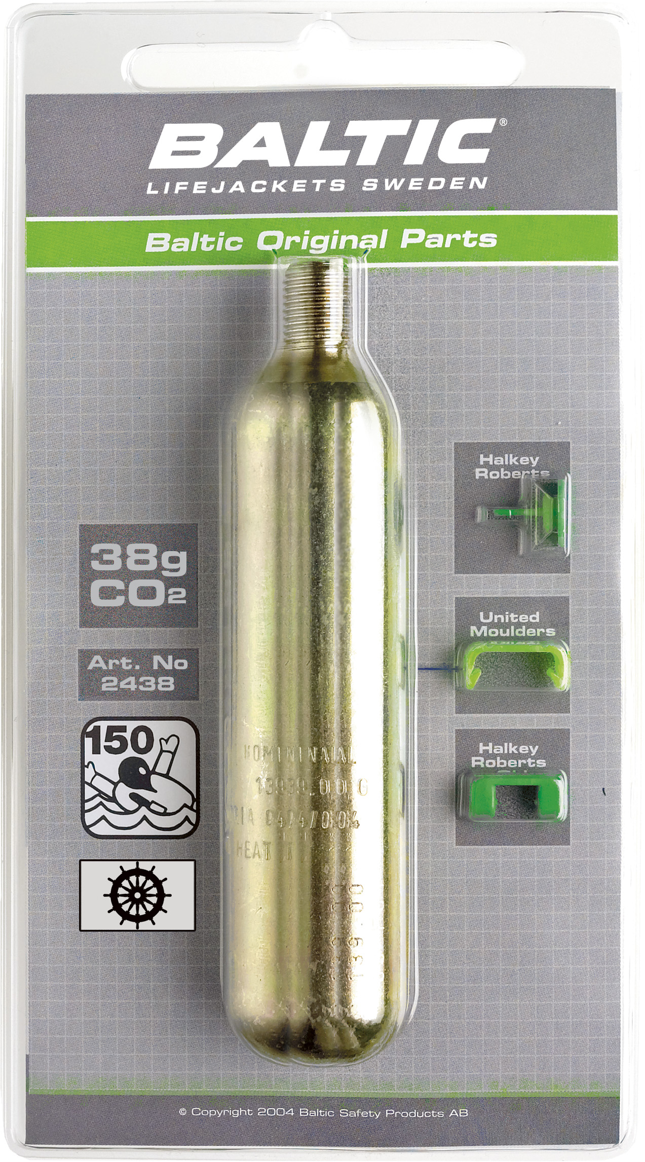 CO2-patron 38g m. säkerhetsstift