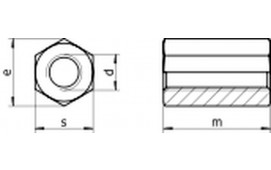 Skarvmutter (M6HM) M5x15 A4 86st