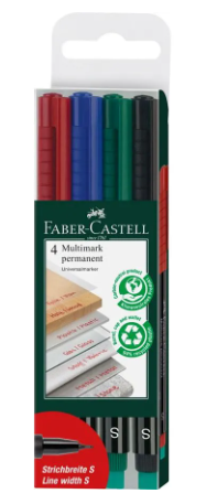 FABER CASTELL KIT4ST (röd, blå, grön, svart)