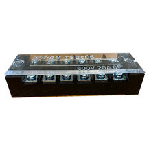 Kopplingsplint 6-bitar med lock 25A 600V