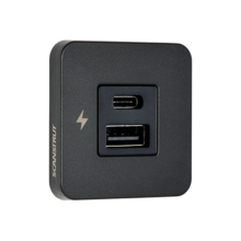 Scanstrut TILE USB-A /C interiör montering. Svart ram 12-24 volt