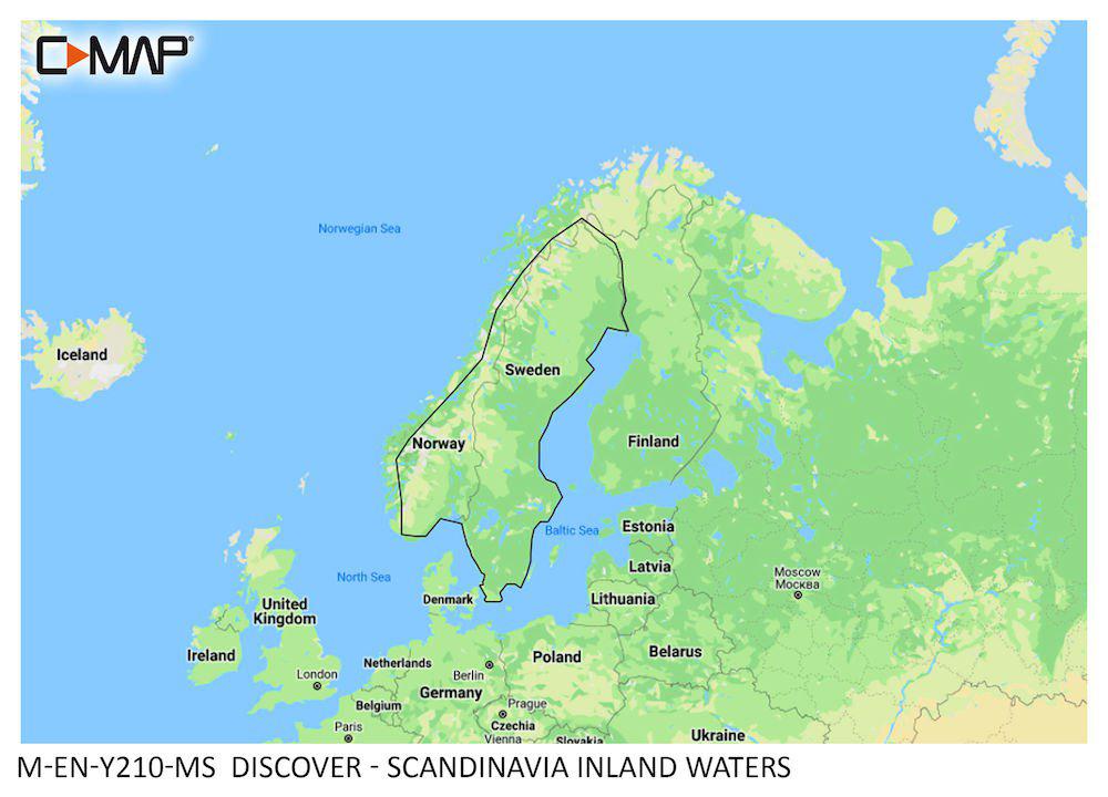 C-MAP Discover Insjöar Skandinavien