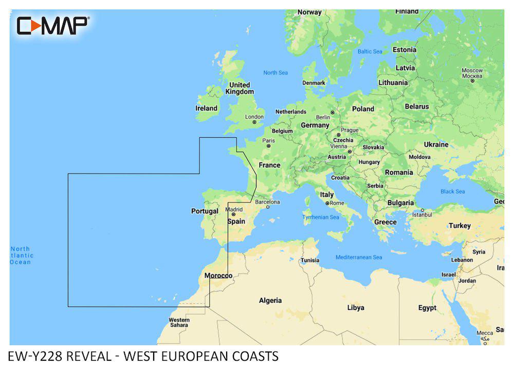 C-MAP REVEAL West Eurpean Coasts Y228