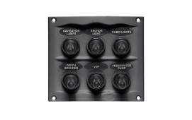 BEP Switch Panel DC Waterproof 6xOn/Off Charcoal