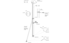 Scanstrut Radarstolpe 1,9m med däcksfäste. ( Demo-Ex )