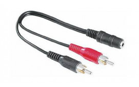 Kabel 10cm (hona) 3,5mm-2xRCA