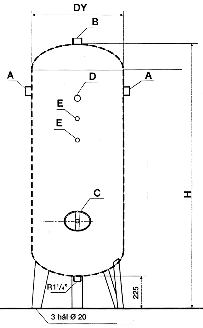 LUFTBEHÅLLARE 270 L STÅENDE