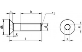 Insexskruv med försänkt skalle (MF6S) M8x20 A4 100st